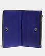 COACH®,BIFOLD ZIP CARD CASE,Smooth Leather,Sport Blue/Silver,Inside View,Top View