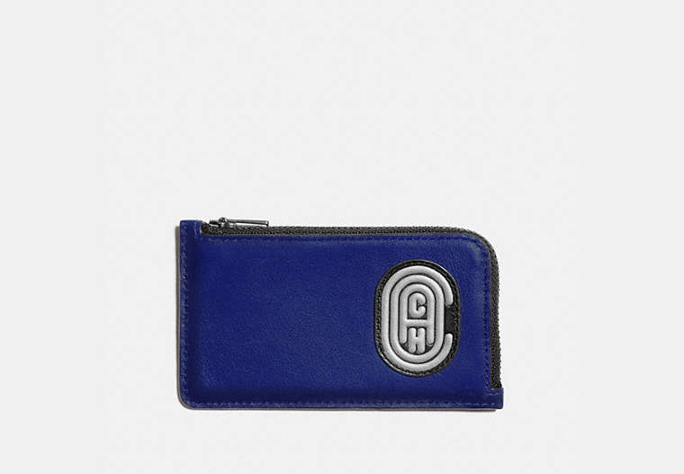 L Zip Card Case With Reflective Coach Patch