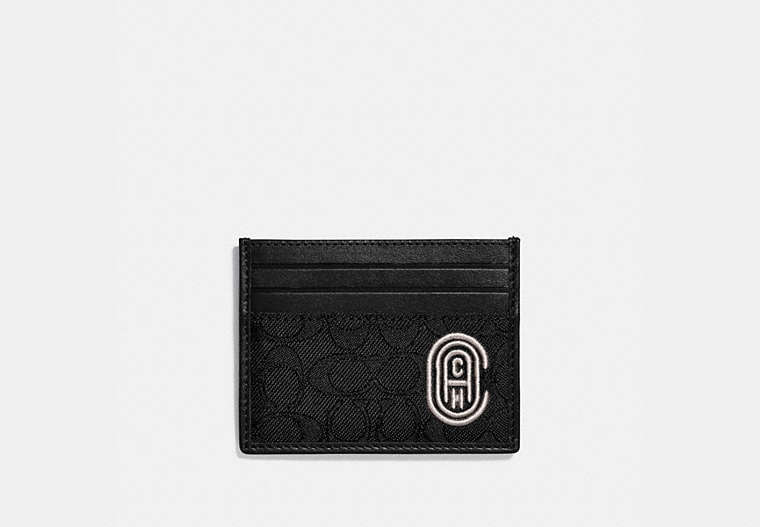 Card Case In Signature Jacquard With Coach Patch