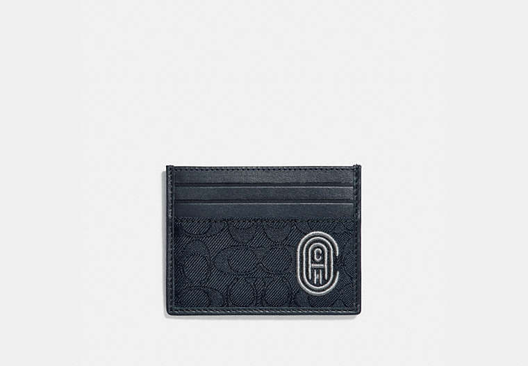 Card Case In Signature Jacquard With Coach Patch