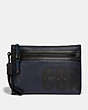 COACH®,ACADEMY POUCH WITH COACH PRINT,pvc,MIDNIGHT/BLACK,Front View