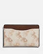 COACH®,SMALL CARD CASE WITH HORSE AND CARRIAGE PRINT,Coated Canvas,Chalk,Front View