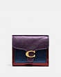 COACH®,TABBY SMALL WALLET IN COLORBLOCK,Smooth Leather,Brass/Multi,Front View