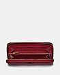 COACH®,ACCORDION ZIP WALLET,Leather,Mini,Brass/Deep Red,Inside View,Top View