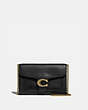 COACH®,TABBY CHAIN CLUTCH,Leather,Mini,Brass/Black,Front View