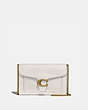 COACH®,TABBY CHAIN CLUTCH,Leather,Mini,Brass/Chalk,Front View