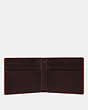 COACH®,SLIM BILLFOLD WALLET,Smooth Leather,Umber/Clay,Inside View,Top View