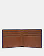 COACH®,SLIM BILLFOLD WALLET,Smooth Leather,Saddle/Sport Blue,Inside View,Top View