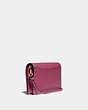 COACH®,HAYDEN FOLDOVER CROSSBODY CLUTCH,Leather,Mini,Brass/Dusty Pink,Angle View