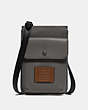 COACH®,HYBRID POUCH IN COLORBLOCK,Leather,GREY/SILVER,Front View
