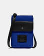 COACH®,HYBRID POUCH IN COLORBLOCK,Leather,Sport Blue/Silver,Front View