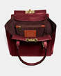 COACH®,TROUPE TOTE,Leather,Brass/Deep Red,Inside View,Top View