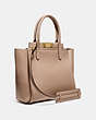 COACH®,TROUPE TOTE,Leather,Brass/STONE,Angle View