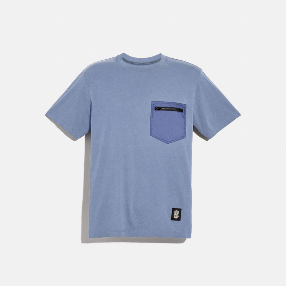 COACH®,T-SHIRT ESSENTIEL,coton,Gris Ardoise,Front View
