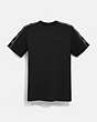 COACH®,HORSE AND CARRIAGE TAPE T-SHIRT,cotton,Black,Front View
