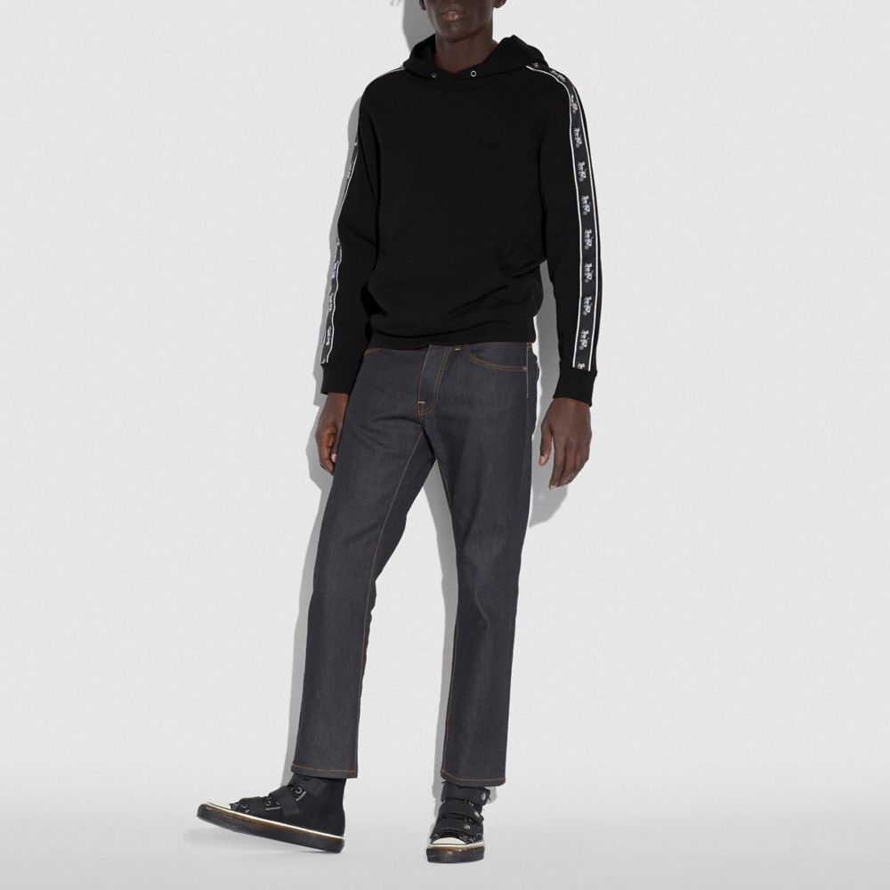COACH ☆ HORSE AND CARRIAGE TAPE HOODIE 34218_blk_a45