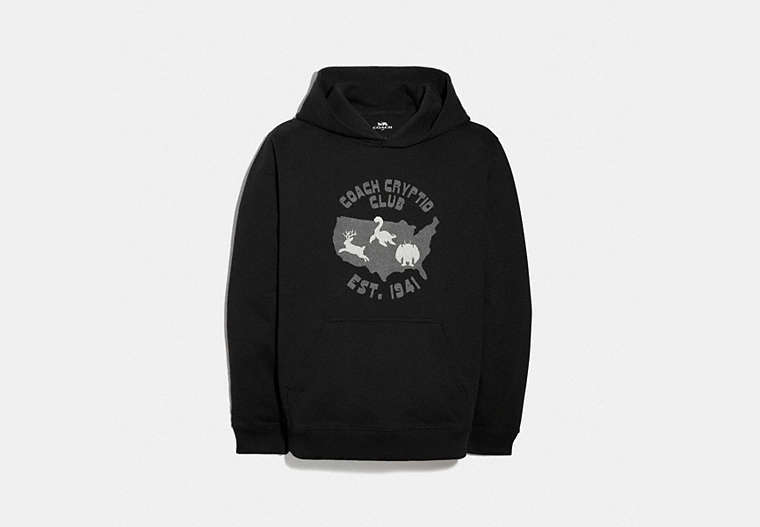 COACH®,MYTHICAL MONSTERS COACH CRYPTID CLUB HOODIE,cotton,Coach Cryptid Club,Front View
