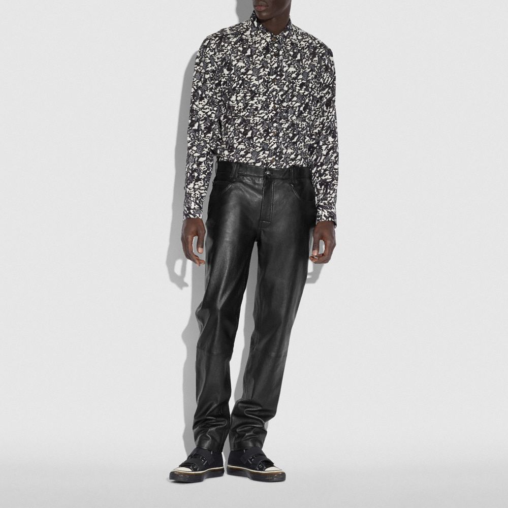 COACH®,LEATHER PANTS,Leather,Black,Scale View