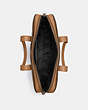 COACH®,METROPOLITAN SOFT BRIEF,Pebbled Leather,Medium,Gunmetal/Light Saddle,Inside View,Top View