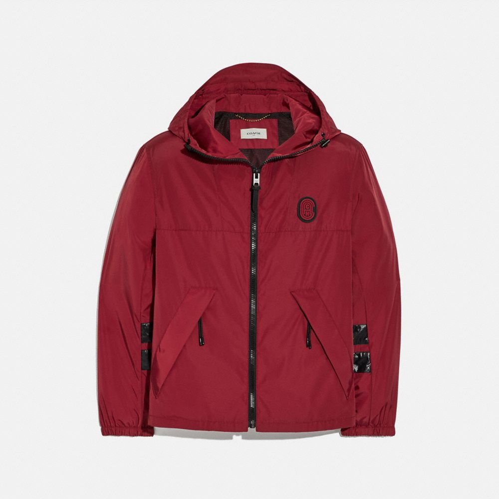 COACH®,WINDBREAKER,Nylon,Dark Cardinal,Front View