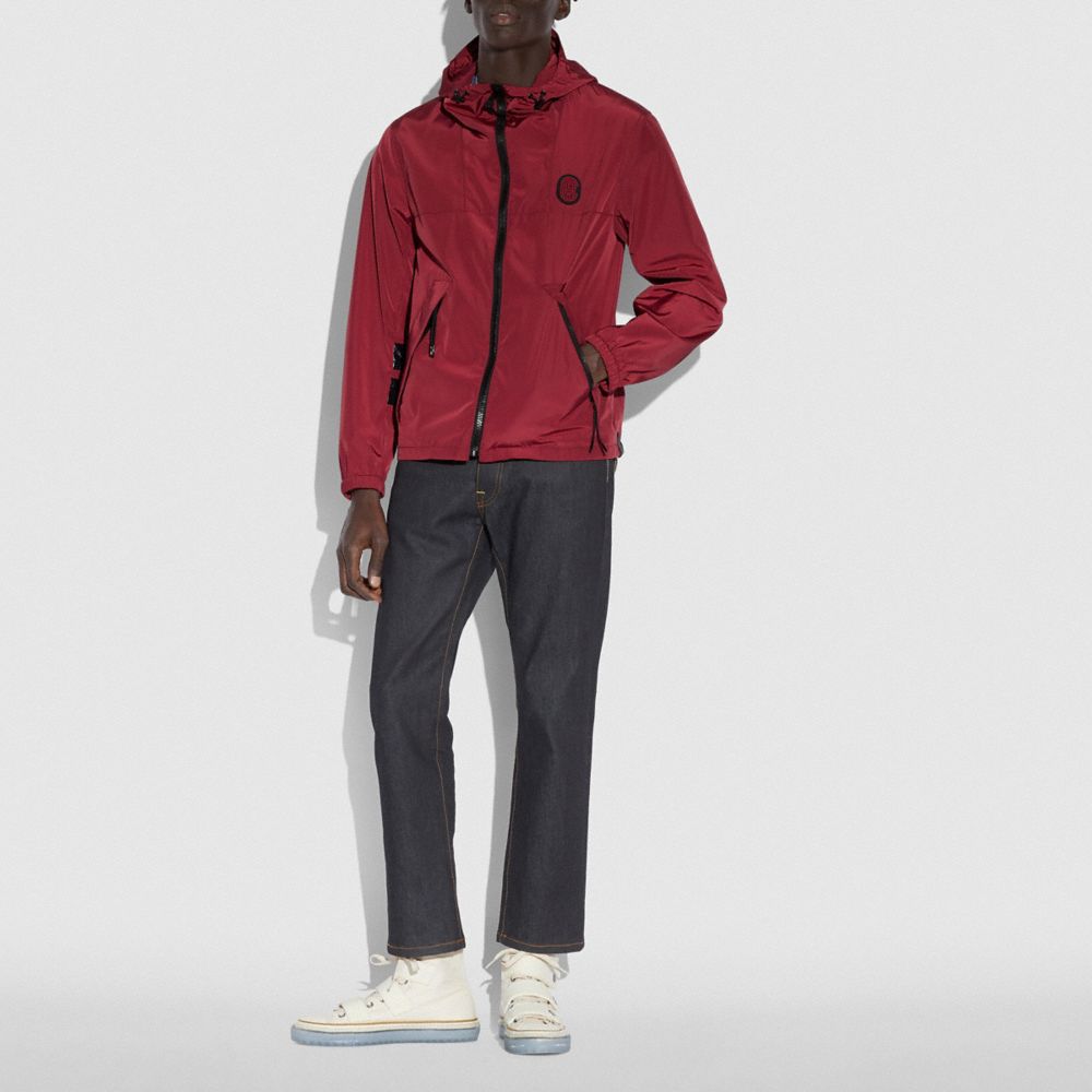 COACH®,WINDBREAKER,Nylon,Dark Cardinal,Scale View