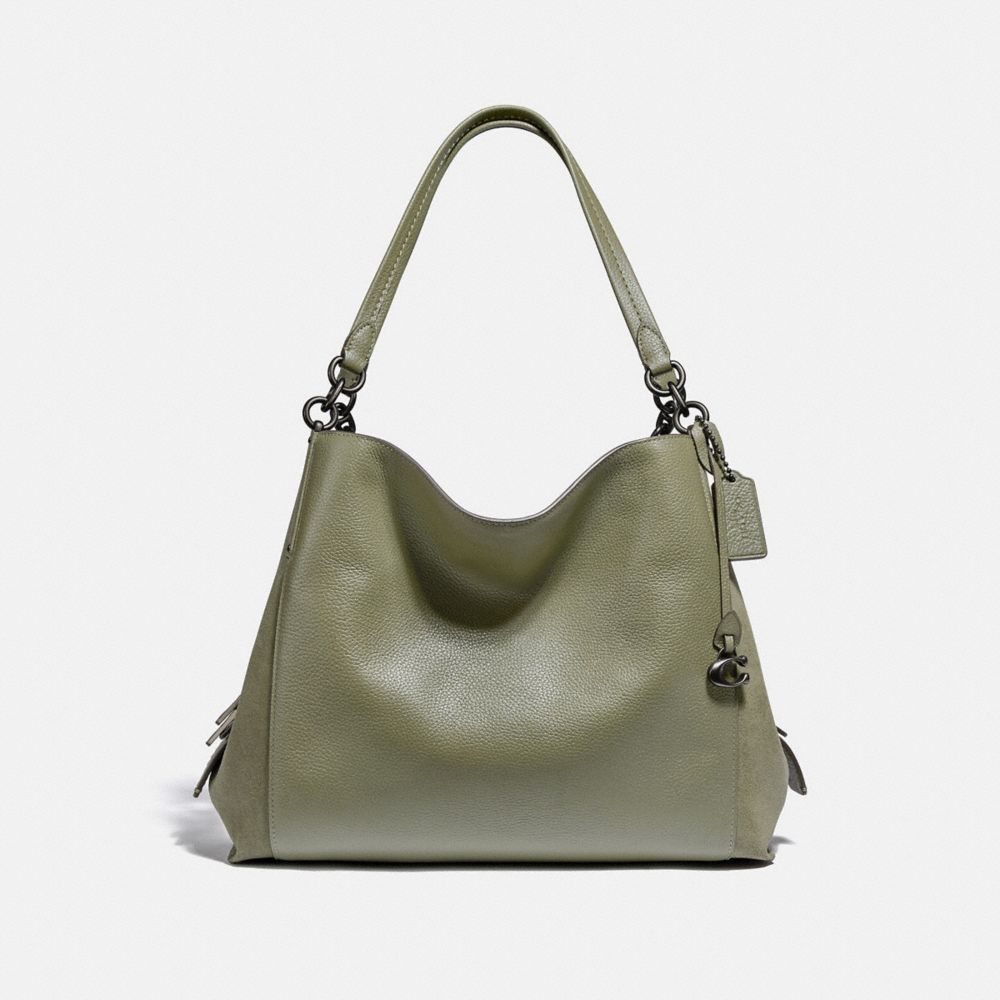 COACH®,DALTON 31,Leather,Large,Pewter/Light Fern,Front View