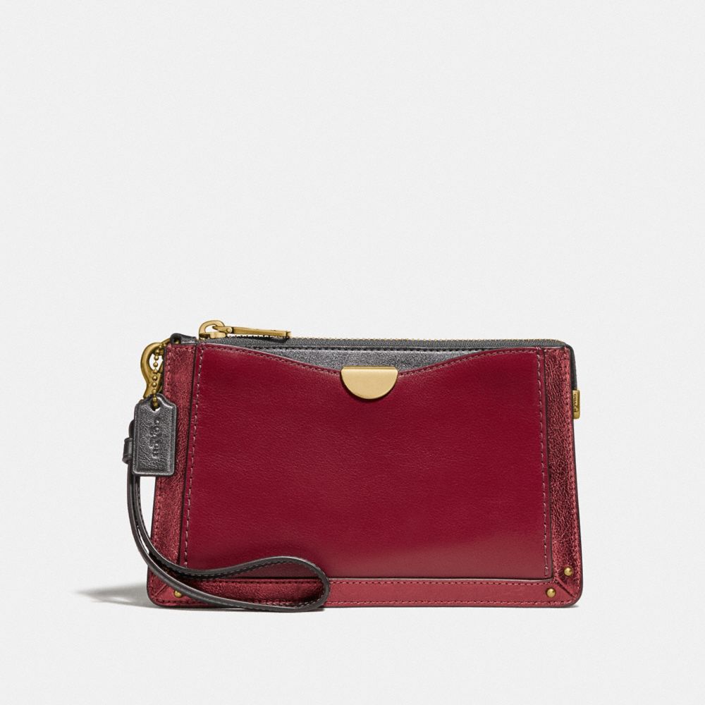 Dreamer Wristlet In Colorblock With Signature Canvas COACH