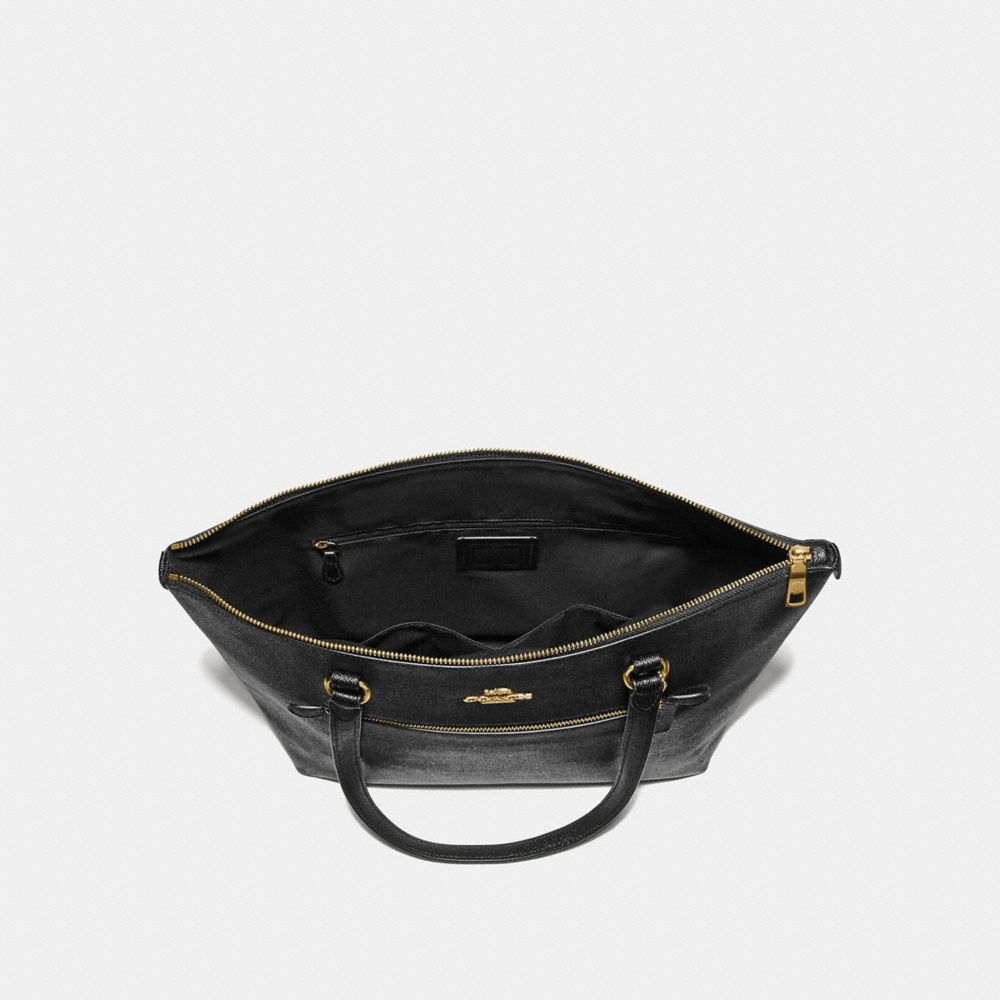 COACH®,Gallery Tote Bag,Leather,Tote,Gold Metal,Work,,Inside View,Top View