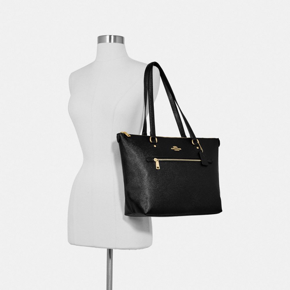 COACH®,Gallery Tote Bag,Leather,Tote,Gold Metal,Work,,Alternate View