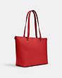 COACH®,GALLERY TOTE,Leather,Large,Gold/1941 Red,Angle View