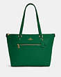 COACH®,CABAS GALLERY,Cuir,Or/Vert,Front View