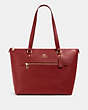 COACH®,GALLERY TOTE BAG,Large,Gold/Deep Scarlet,Front View