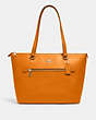 COACH®,GALLERY TOTE BAG,Leather,Large,Im/Light Orange,Front View