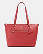 COACH®,CABAS GALLERY,Cuir,Or/Coquelicot,Front View