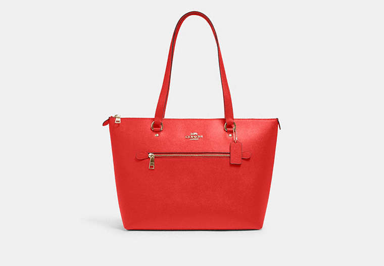 COACH®,GALLERY TOTE BAG,Leather,Large,Im/Miami Red,Front View