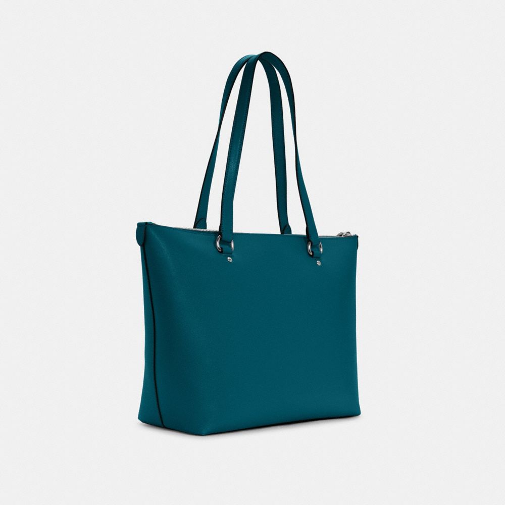 COACH®,CABAS GALLERY,Cuir,SV/Turquoise profond,Angle View