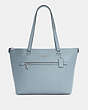 COACH®,GALLERY TOTE BAG,Leather,Large,Silver/Ice Blue,Front View