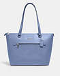 COACH®,GALLERY TOTE BAG,Leather,Large,Silver/Periwinkle,Front View