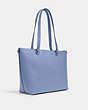 COACH®,GALLERY TOTE BAG,Leather,Large,Silver/Periwinkle,Angle View