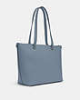 COACH®,GALLERY TOTE,Leather,Large,Silver/Marble Blue,Angle View