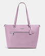 COACH®,GALLERY TOTE,Leather,Large,Silver/Violet Orchid,Front View