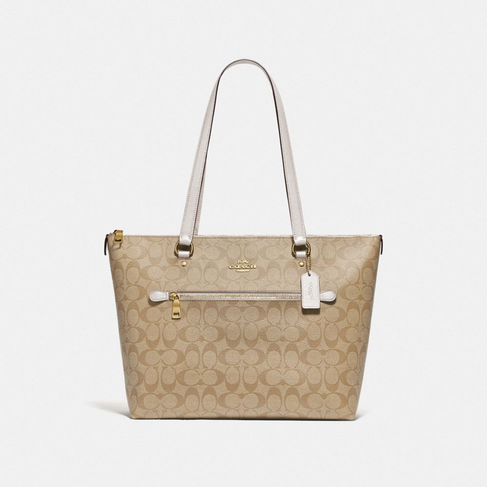 COACH®,Gallery Tote Bag In Signature Canvas,,Front View