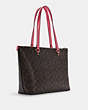 COACH®,GALLERY TOTE BAG IN SIGNATURE CANVAS,Leather,Large,Im/Brown/Watermelon,Angle View