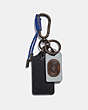 COACH®,KEY FOB WITH COACH PATCH,Leather,Silver/Saddle/Black,Front View
