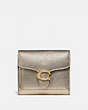 COACH®,TABBY SMALL WALLET,Pebble Leather,Brass/Platinum,Front View