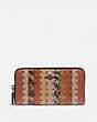 Accordion Zip Wallet With Signature Canvas Patchwork Stripes And Snakeskin Detail