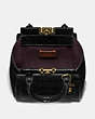 COACH®,TROUPE TOTE 16 IN SNAKESKIN,Leather,Small,Brass/Black,Inside View,Top View