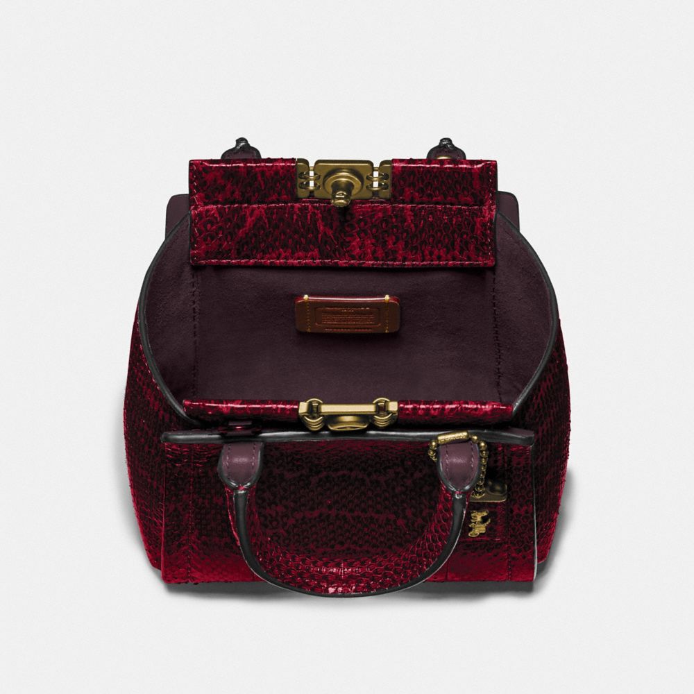 COACH®,Troupe Tote 16 In Snakeskin,,Inside View,Top View