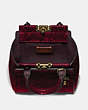 COACH®,TROUPE TOTE 16 IN SNAKESKIN,Leather,Small,Brass/Deep Red,Inside View,Top View