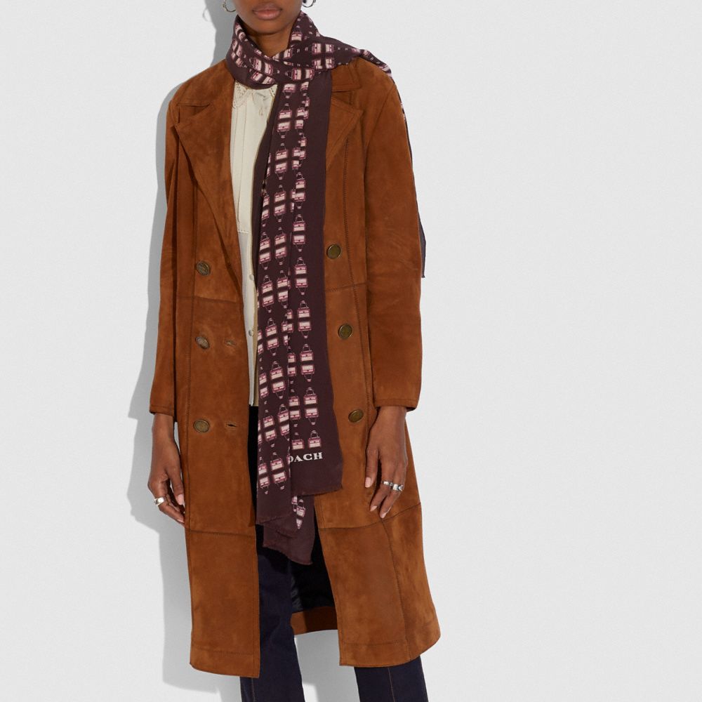 COACH®,Archival Print Silk Oblong Scarf,,Angle View